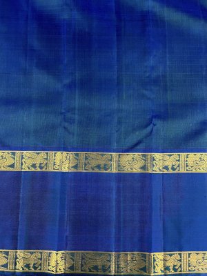 Checked Pista Green Kanjeevaram Silk Saree with MS Blue Border - Tulsi ...