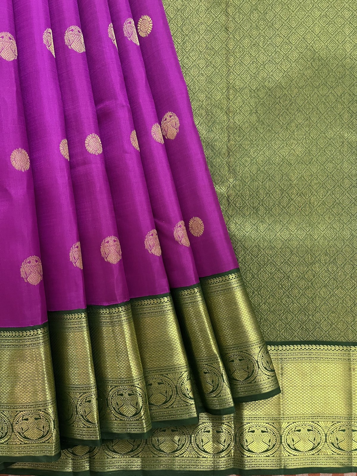 Exquisite Vadamalli Poo Purple Kanchipuram Pure Pattu (Silk) Handloom –  Luxury Pai