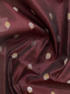 Pink - Sanganeri Gold Block Printed Chanderi Silk Blouse Piece 49
