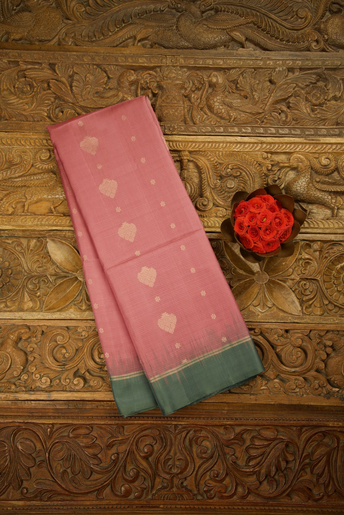 Semi Soft Silk Light Gold Zari Saree - Pastel Blue