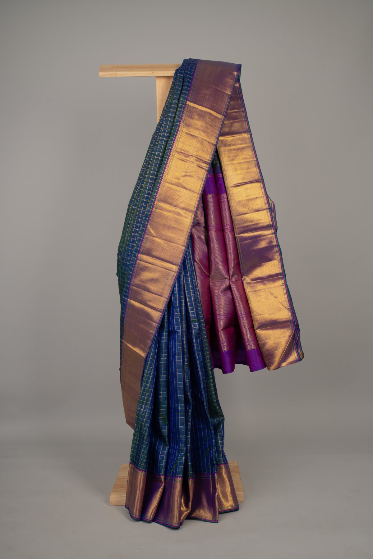 Kanjeevaram Gold Zari & Peacock Motifs Embroidery Saree main image 0