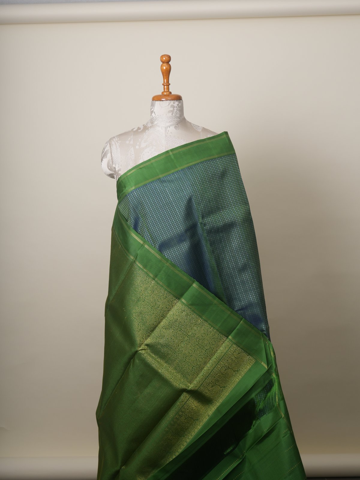 Peacock Blue Regal Plume Handloom Saree