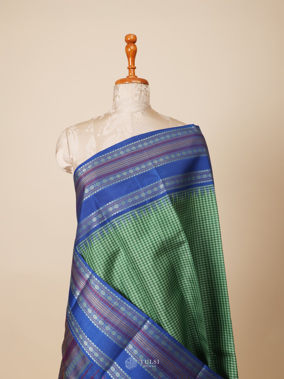 Green Kanjeevaram Pattu Pett Silk Saree