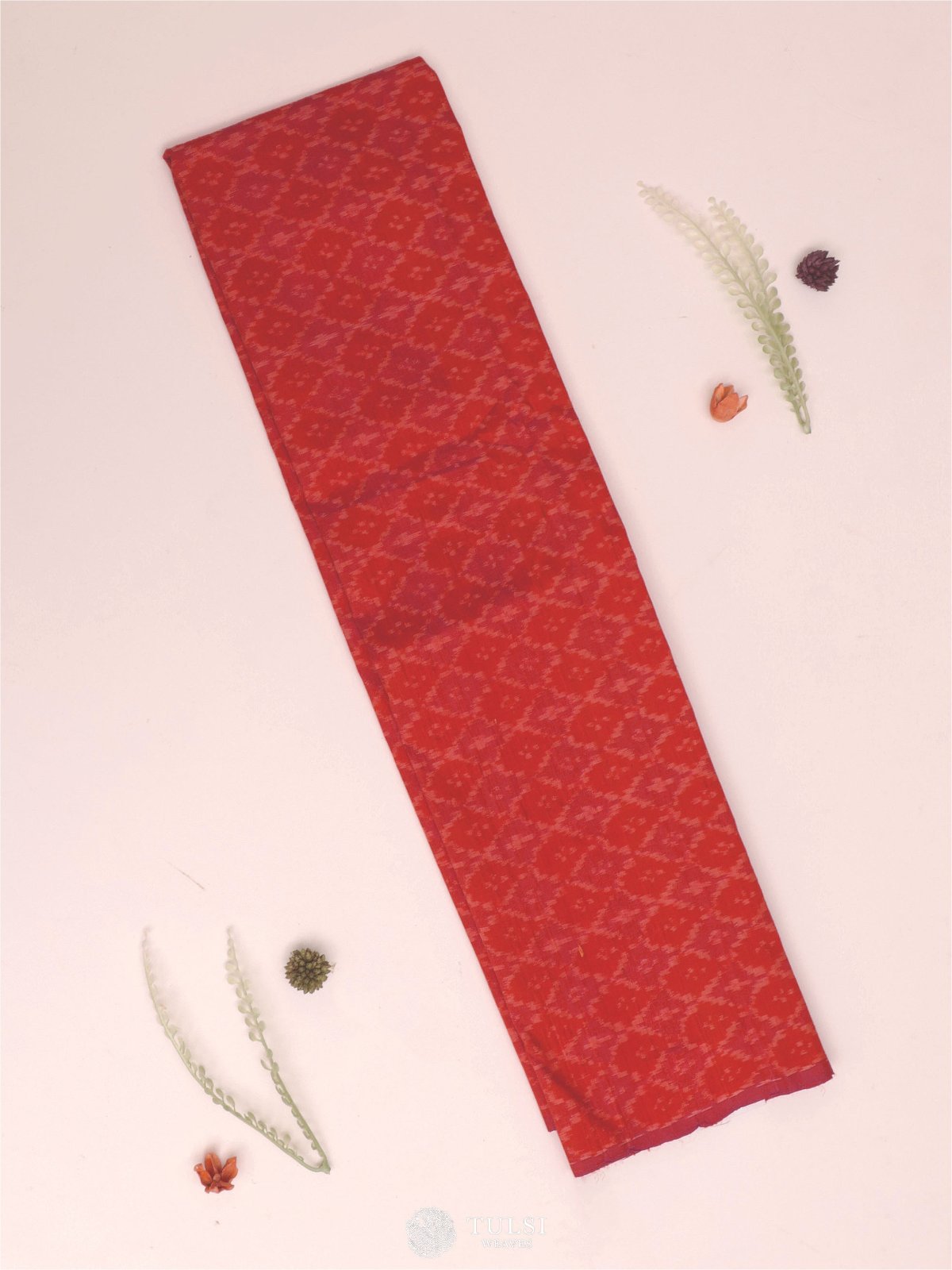 Orange Ikat Raw Silk Blouse