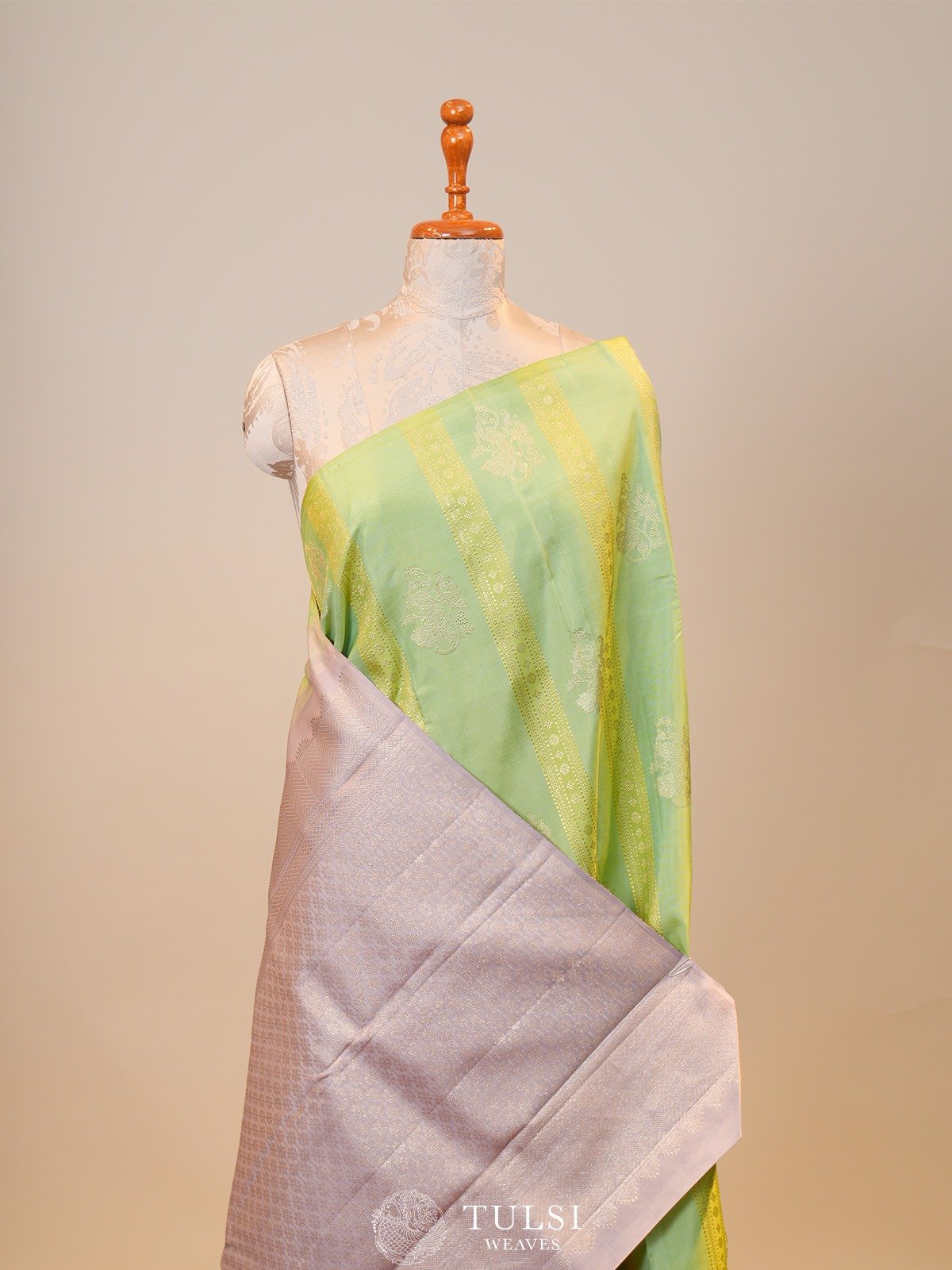 Mint Green Kanjeevaram Silk Saree