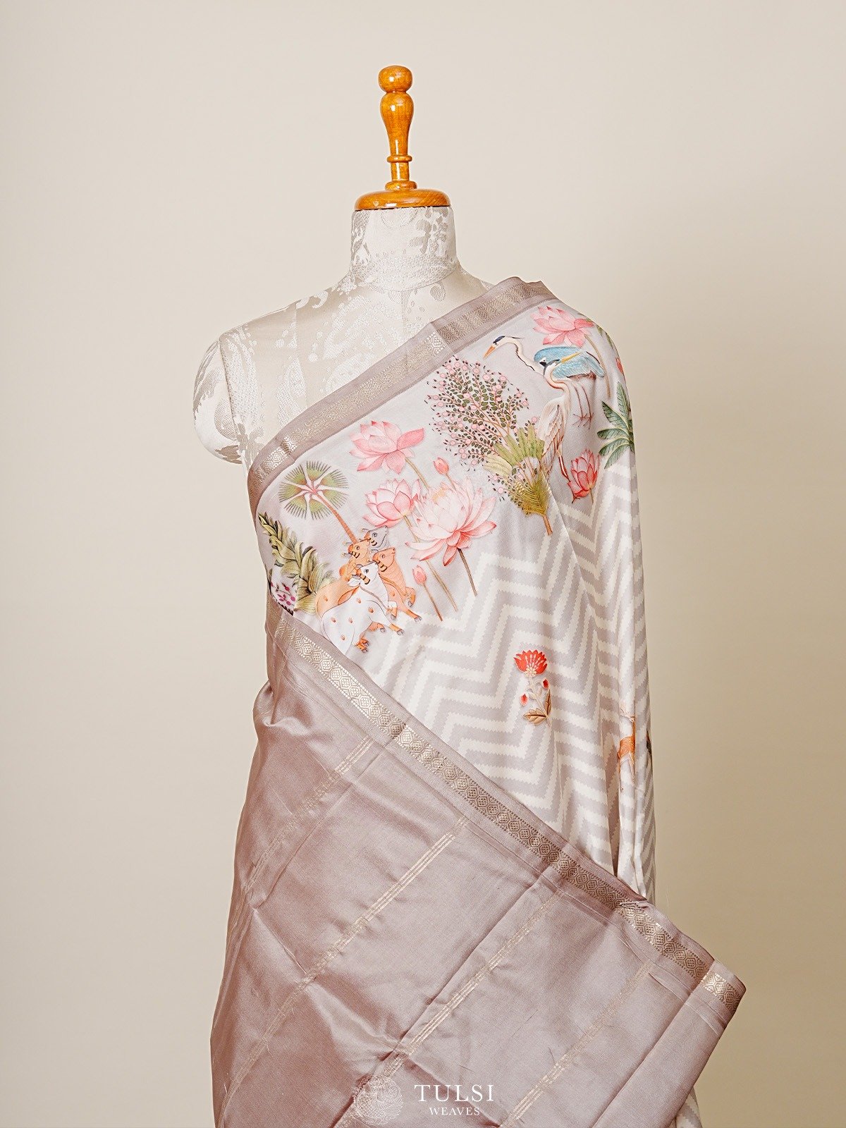 Grey Kanjeevaram Silk Saree