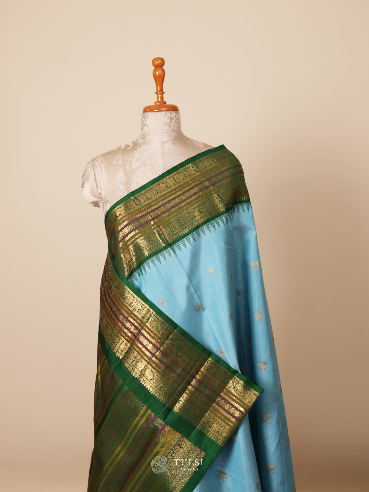 Blue Kanjeevaram Silk Saree
