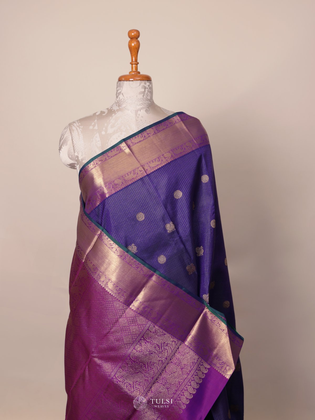 Violet Kanjeevaram Silk Saree