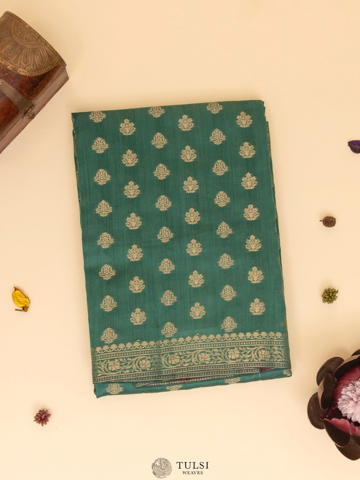 Dark Green Chaniya Silk Saree