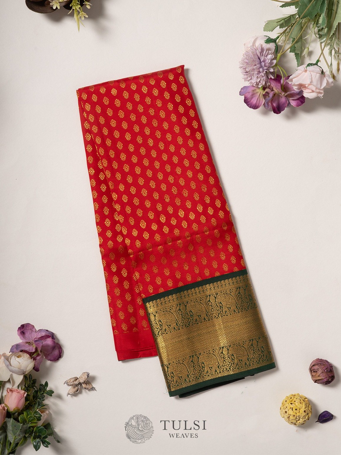 Red Kanjeevaram Silk Pavadai 