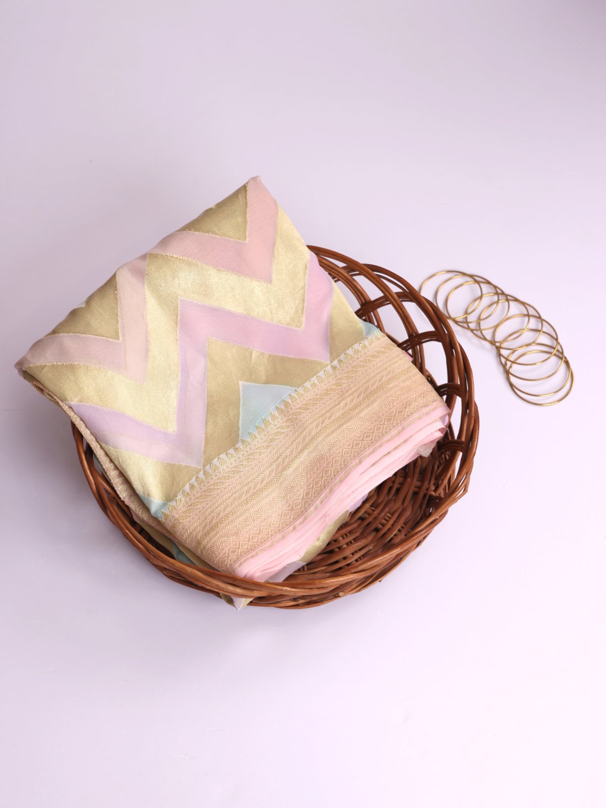 Multi Color Banaras Georgette Silk Saree