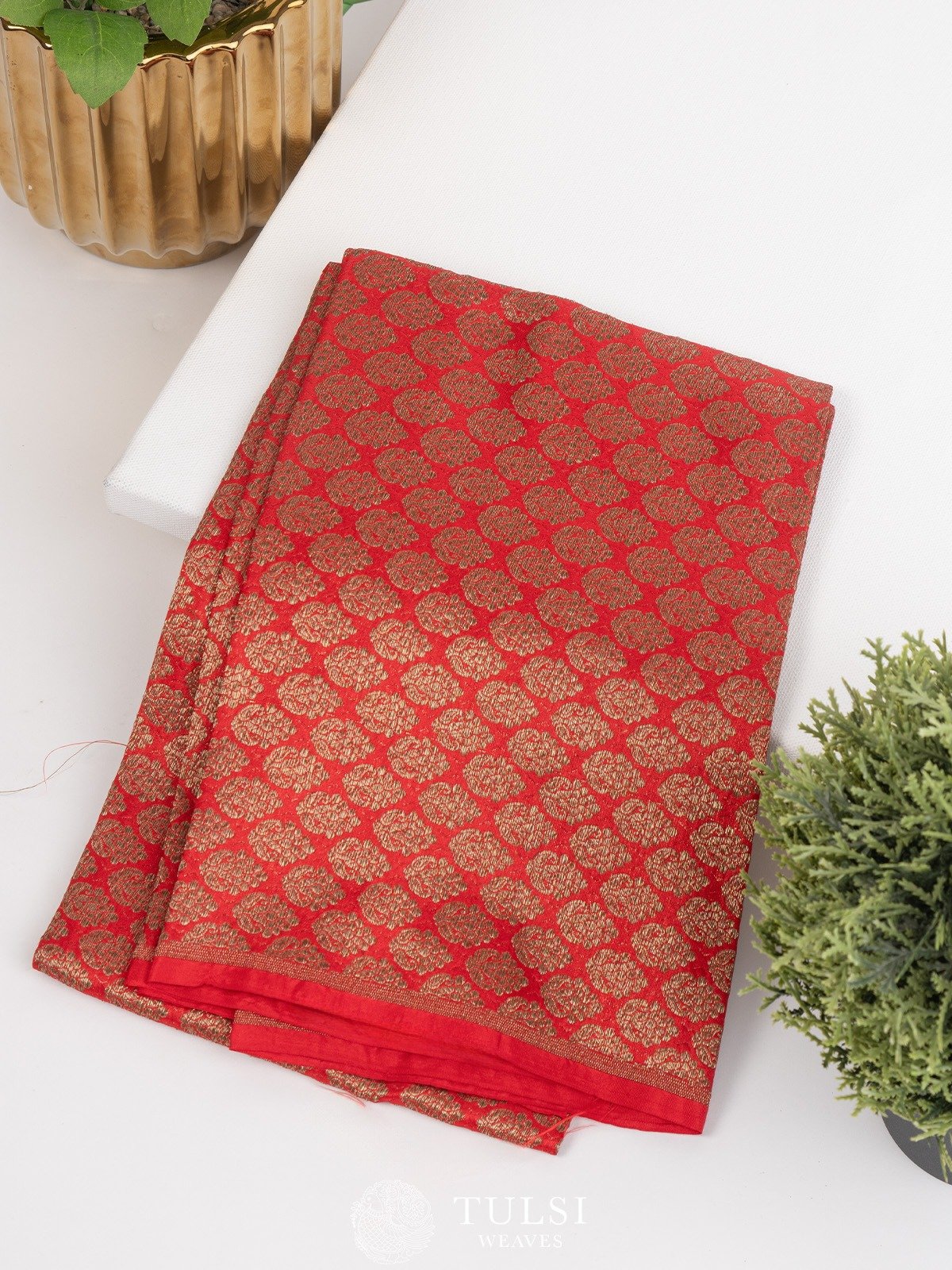 Scarlet Red Banarasi Silk Blouse