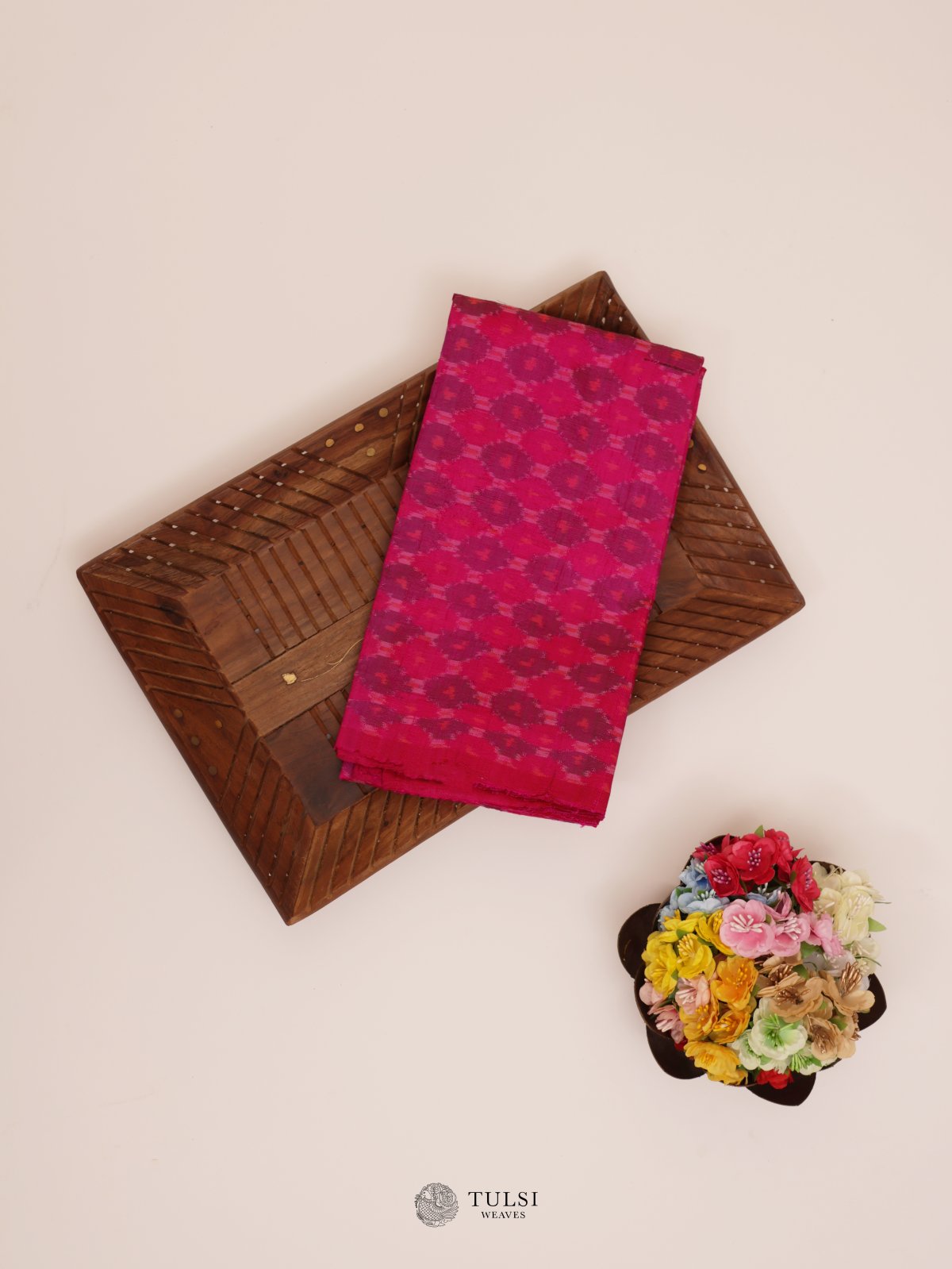Rani Pink Ikat Raw Silk Blouse