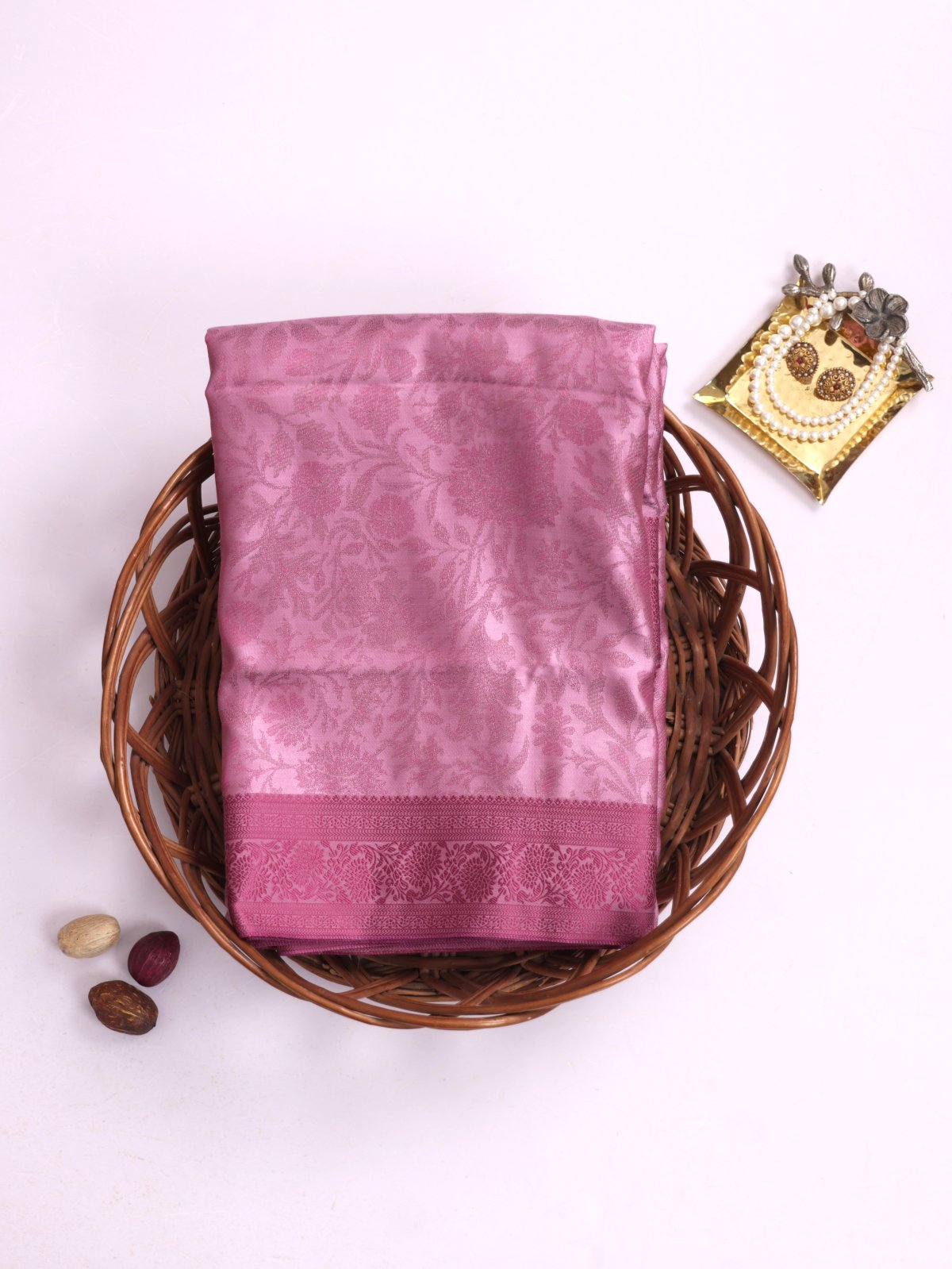 Pastel Pink Tanchoi Silk Saree