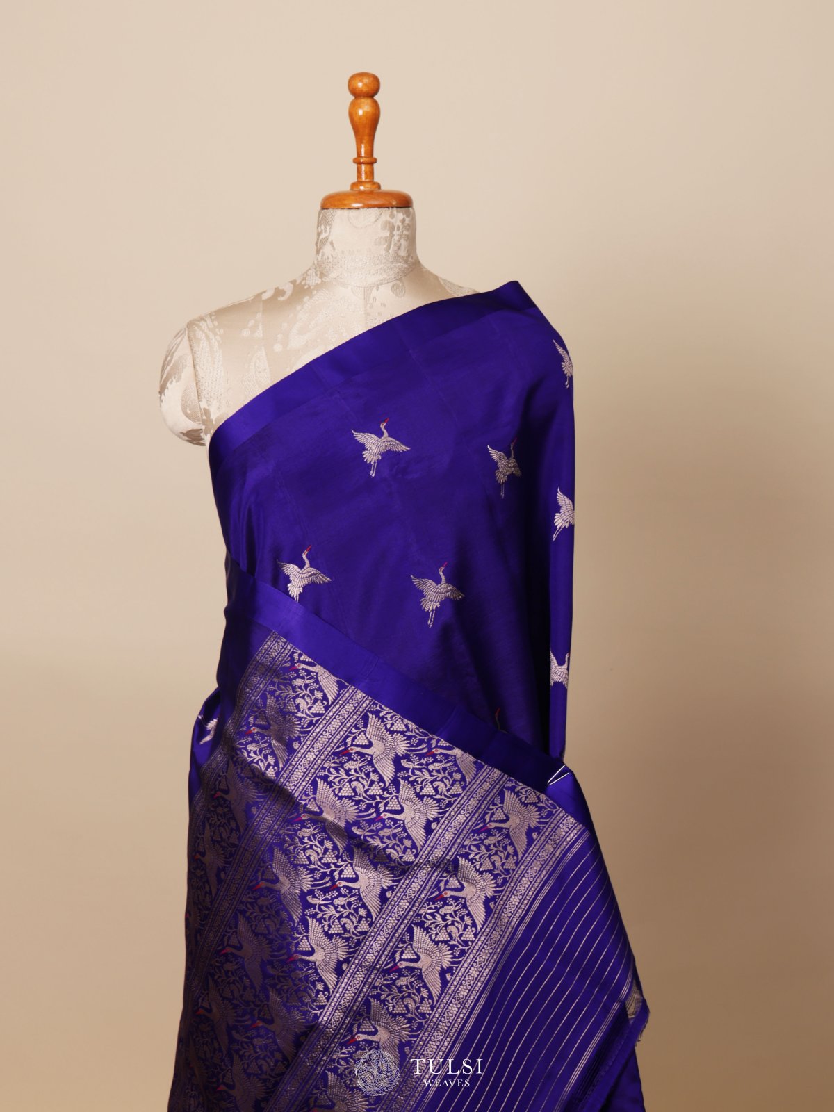 Dark Blue Mashru Silk Saree