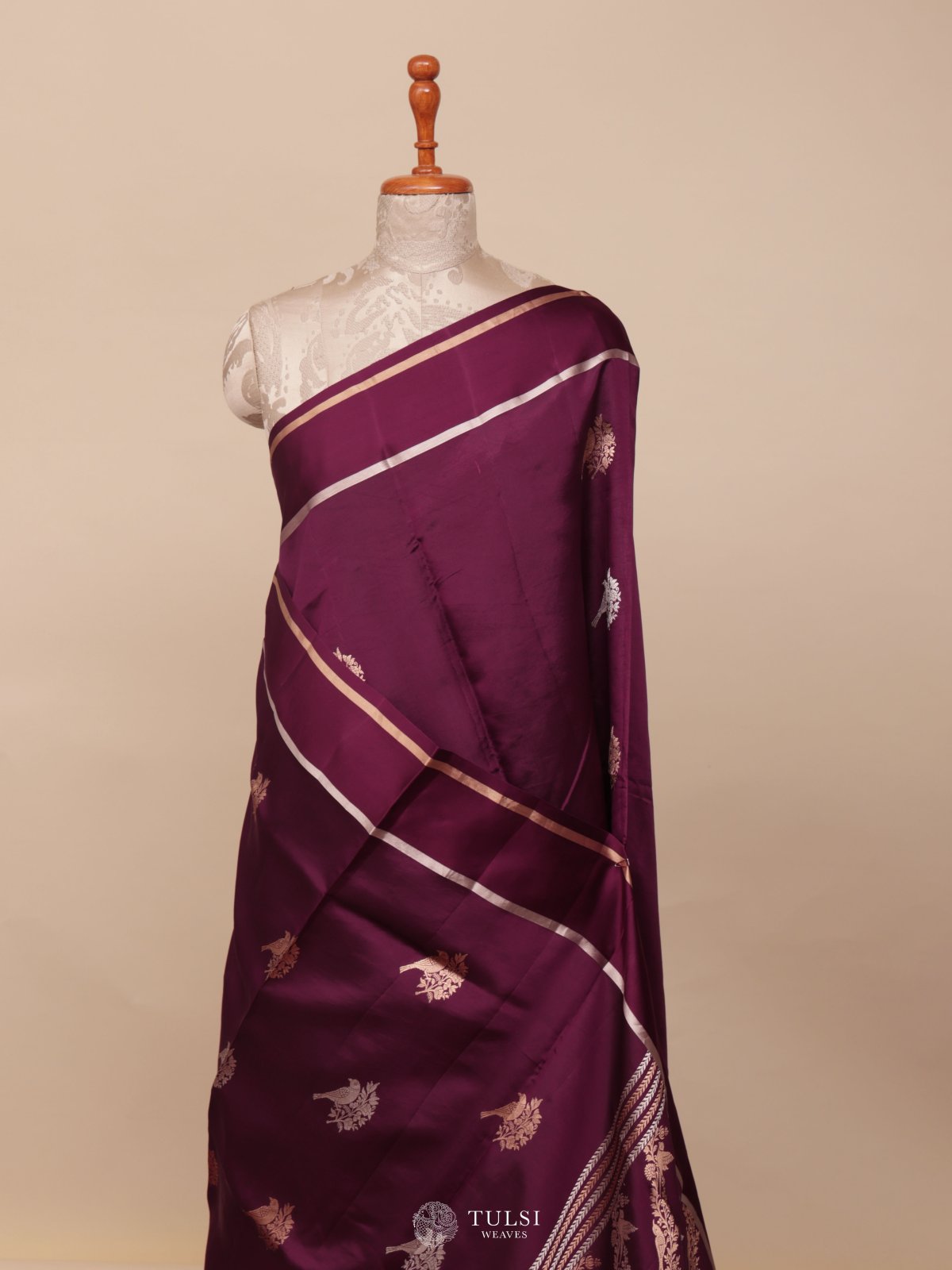 Dark Purple Mashru Silk Saree