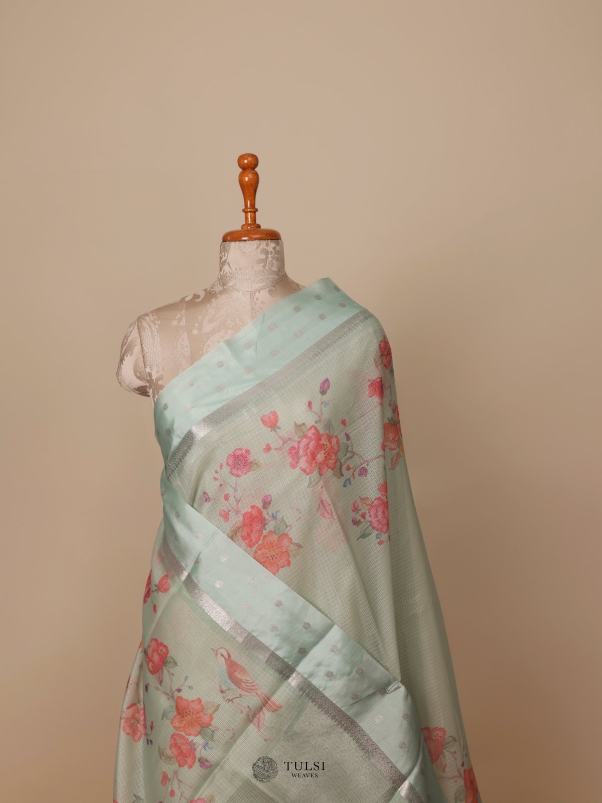 Pastel Green Semi Kota Saree