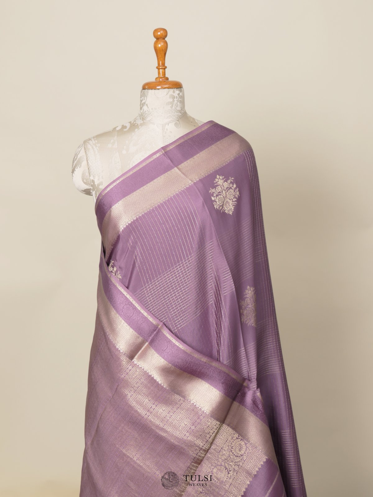 Lavender Mysore Silk Saree