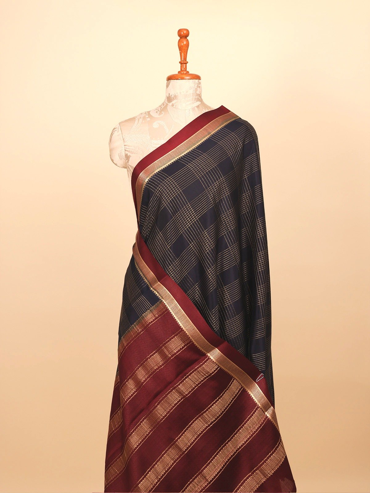 Dark Blue Mysore Silk Saree