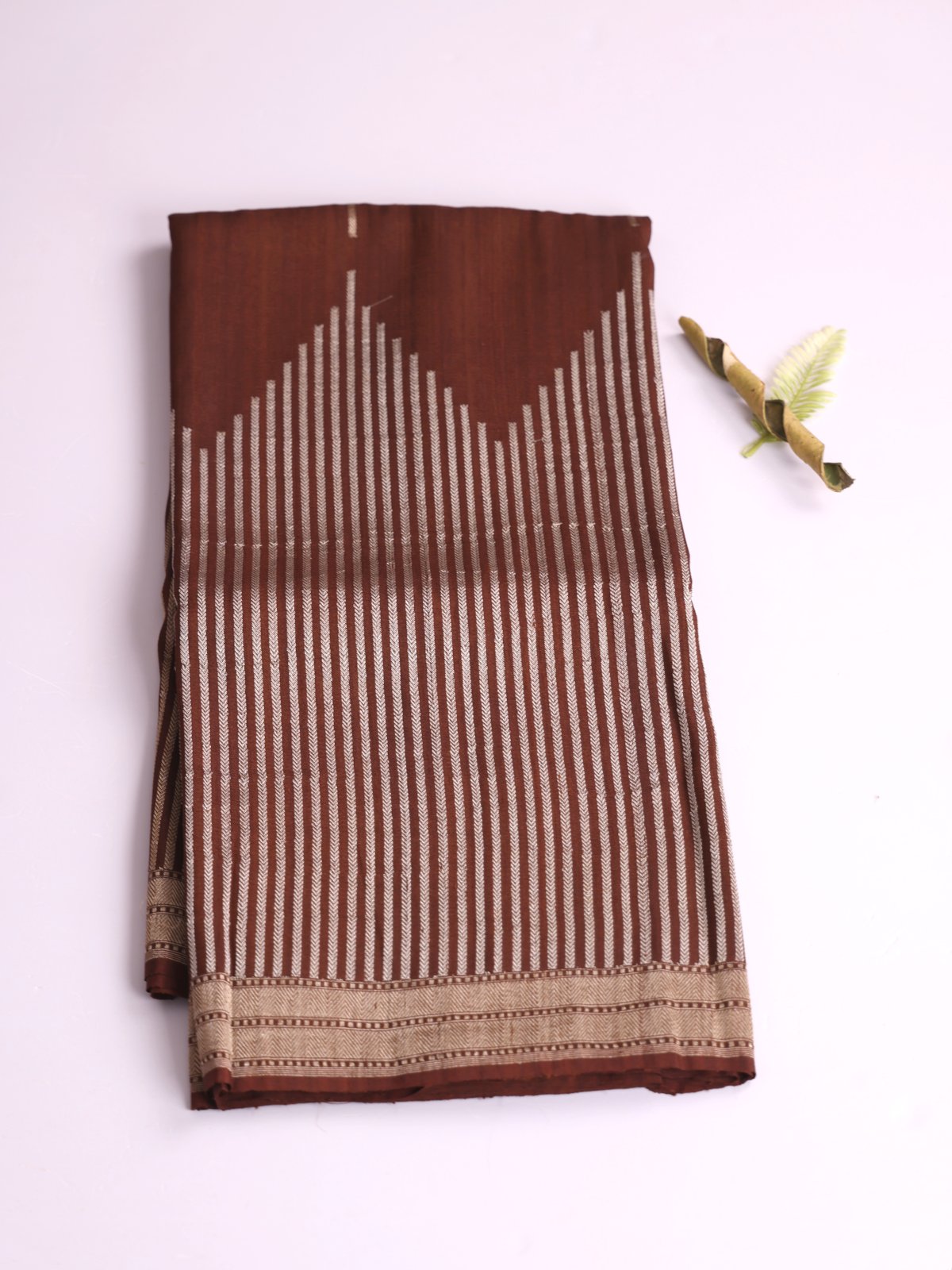Brown Banaras Tussar Georgette Silk Saree
