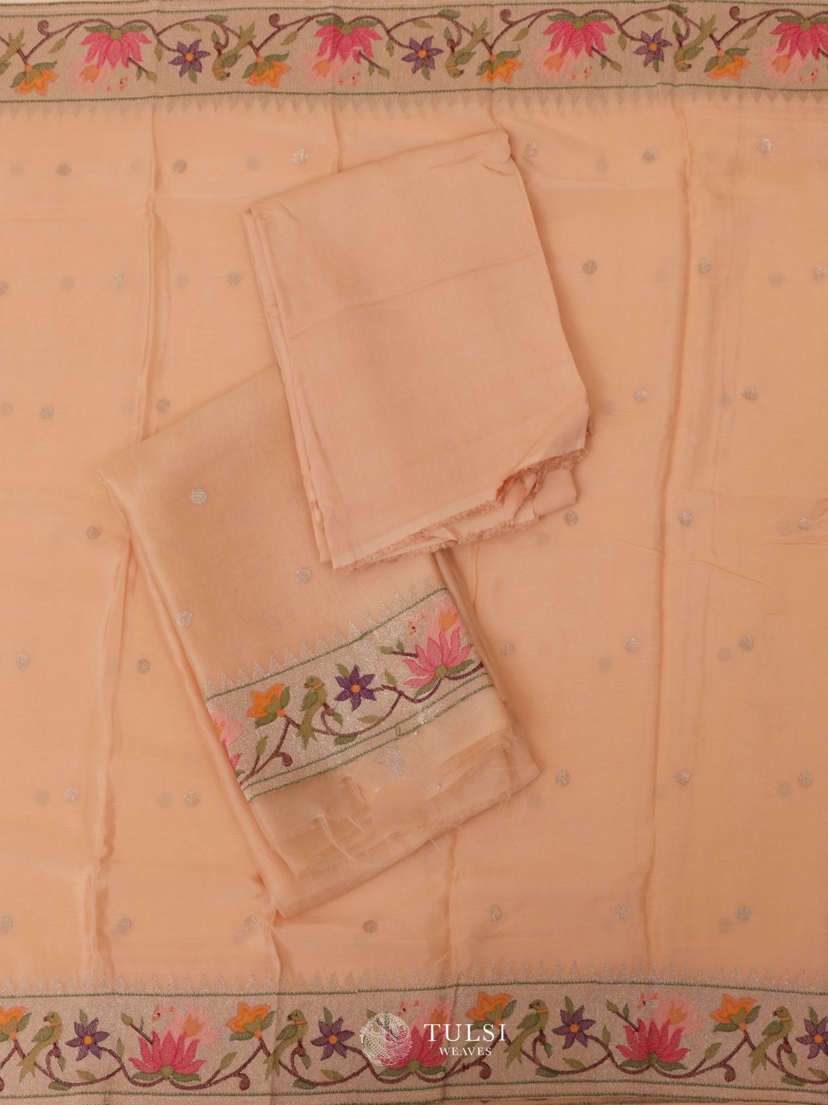 Light Peach Organza Salwar Material