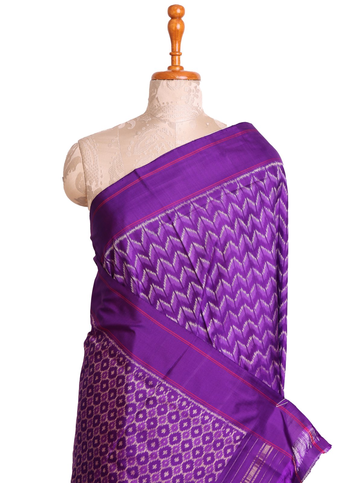 Violet Ikat Silk Saree