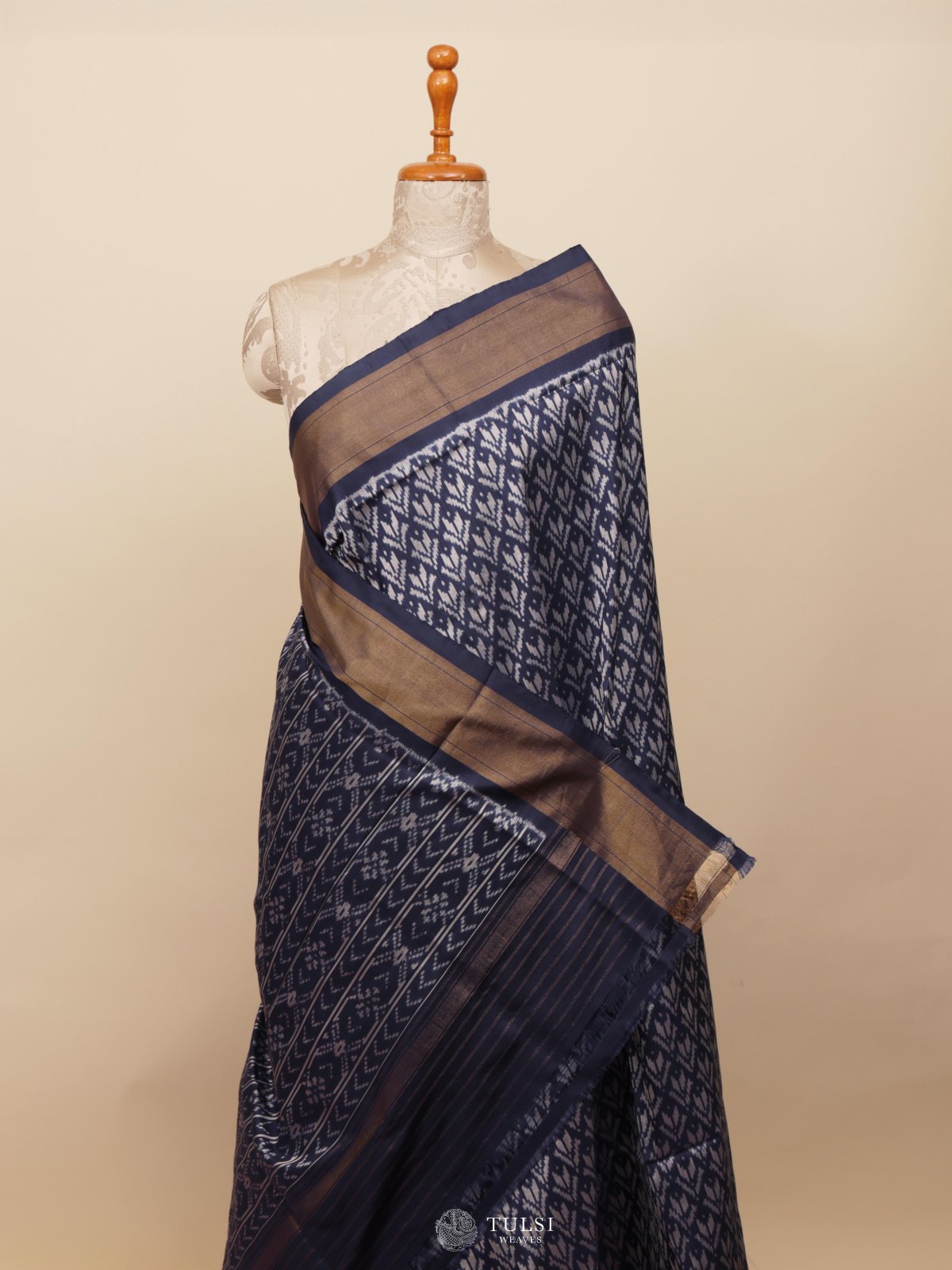 Blue Ikat Silk Saree
