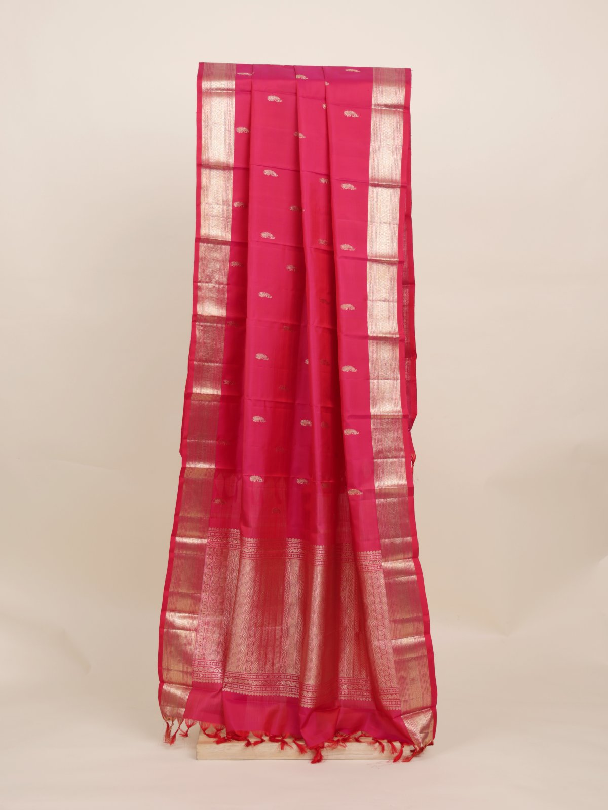 Reddish Pink Kanjeevaram Silk Dupatta