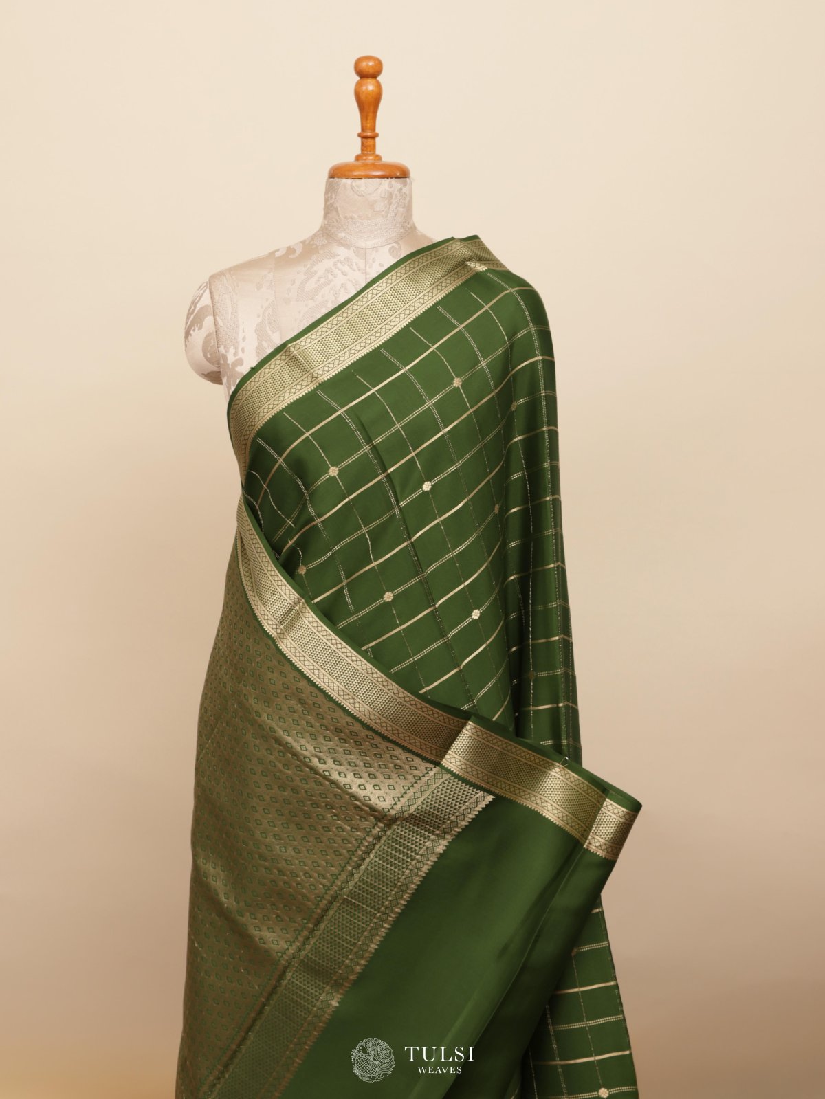 Mehndi Green Mysore Silk Saree