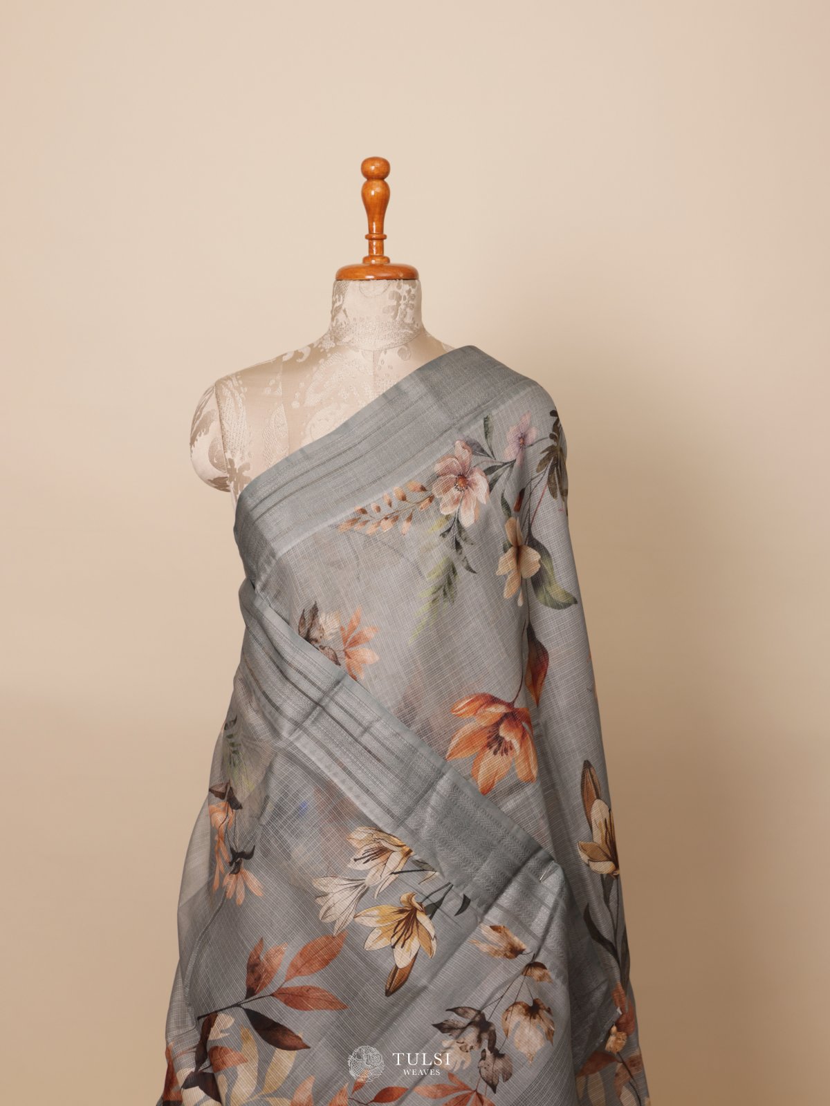 Light Steel Blue Semi Kota Saree