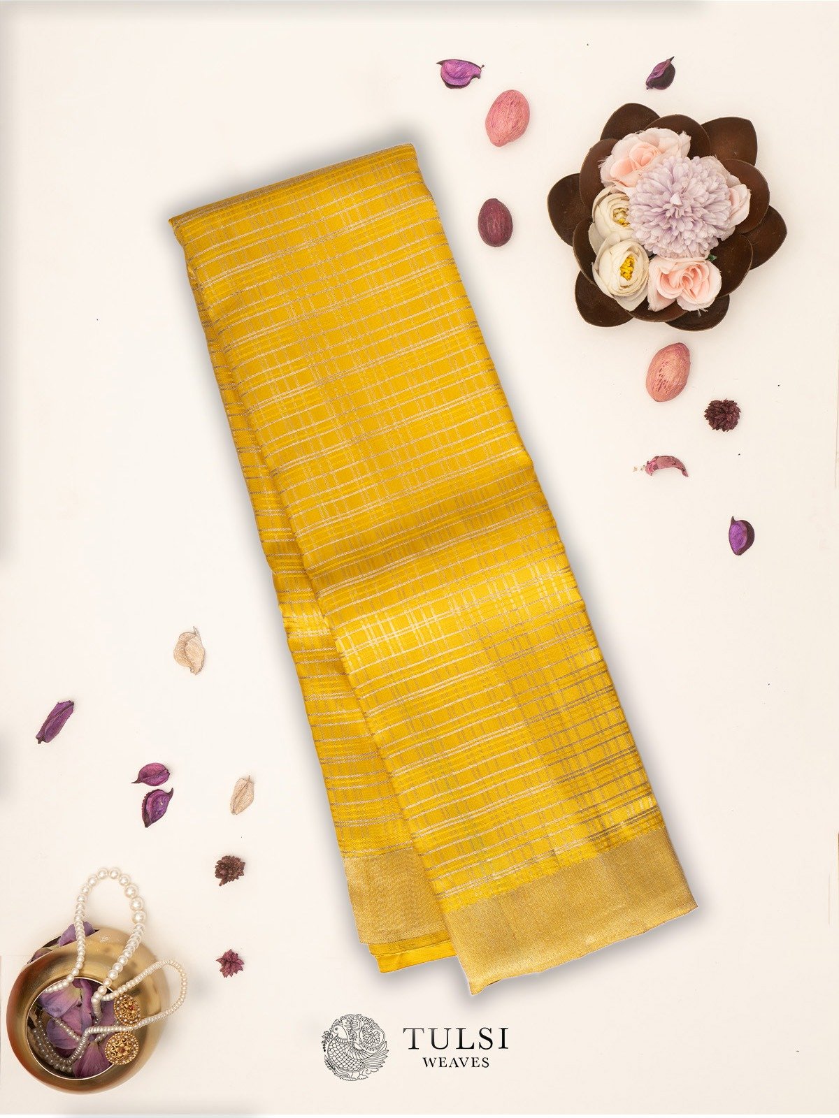 Yellow Bavanchi Kanjeevaram Silk Saree