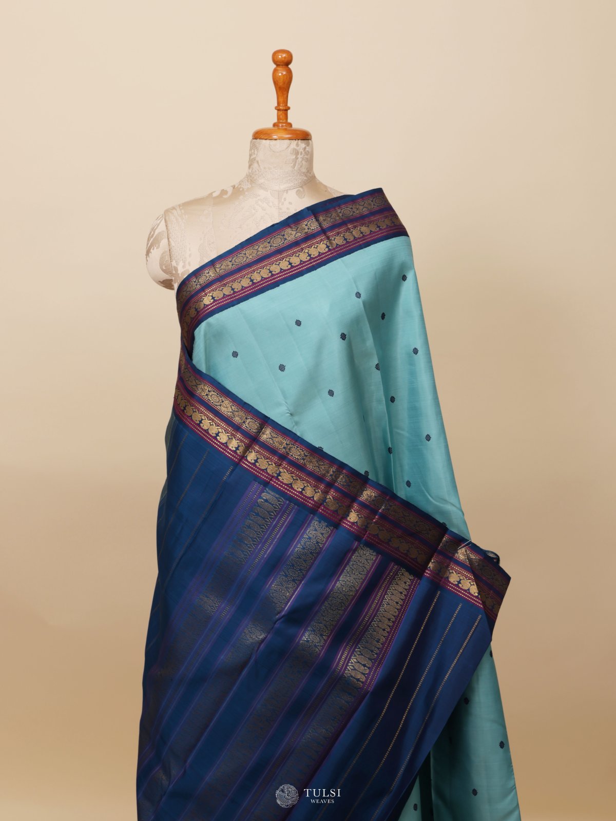 Light Blue Kanjeevaram Silk Saree