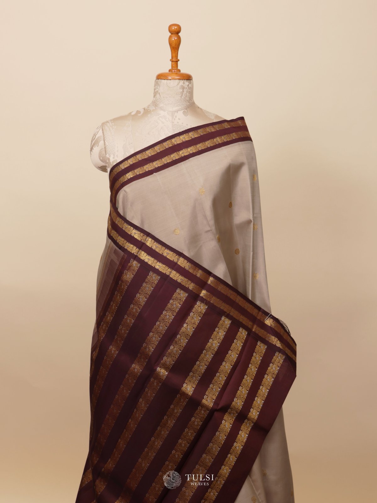 Grey Kanjeevaram Silk Saree