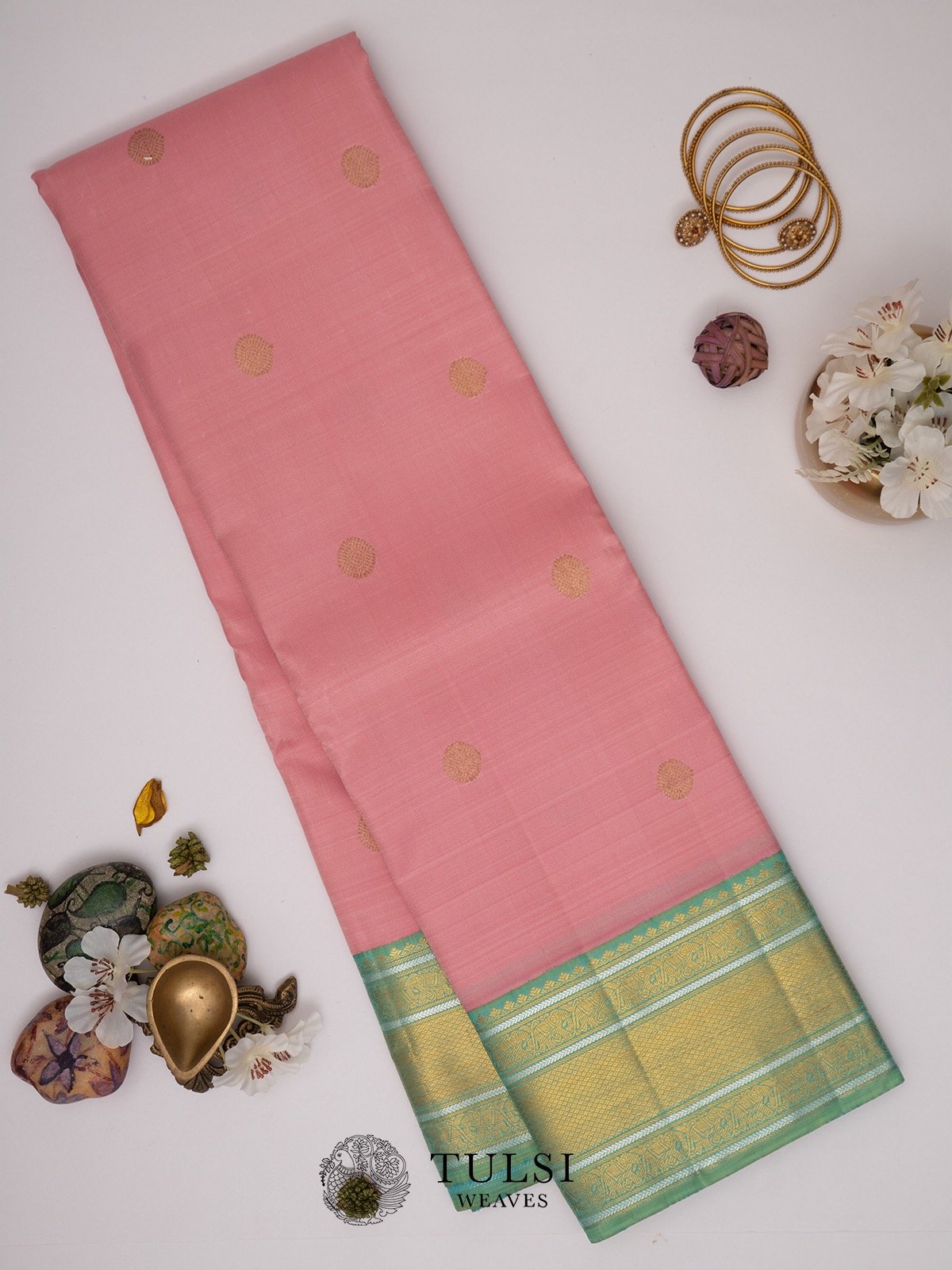 Light Pink Kanchipuram Silk Saree