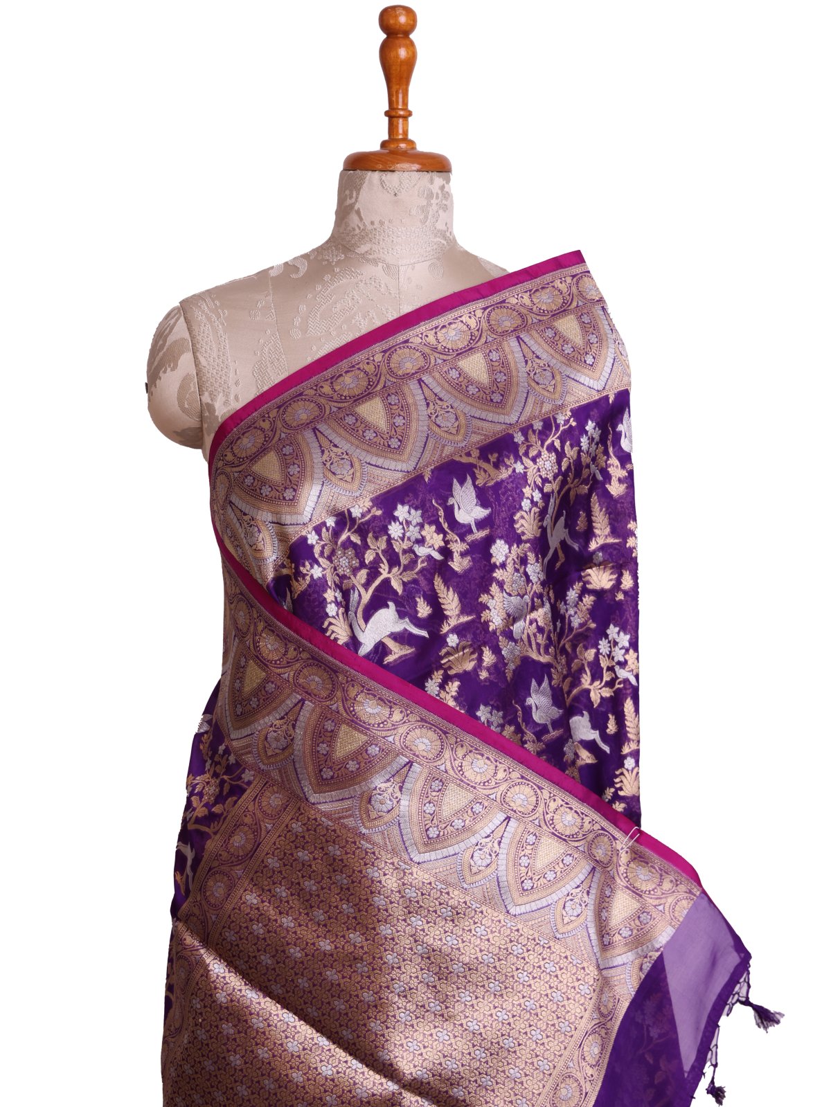 Violet Kora Silk Saree