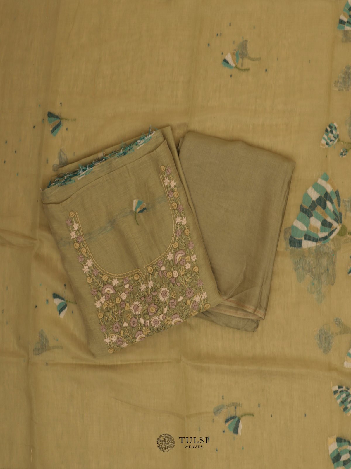 Sage Green Linen Salwar Material