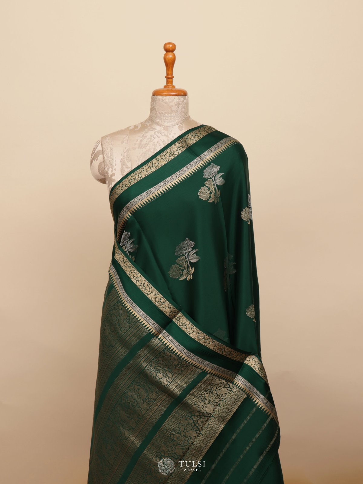 Emerald Green Mysore Silk Saree