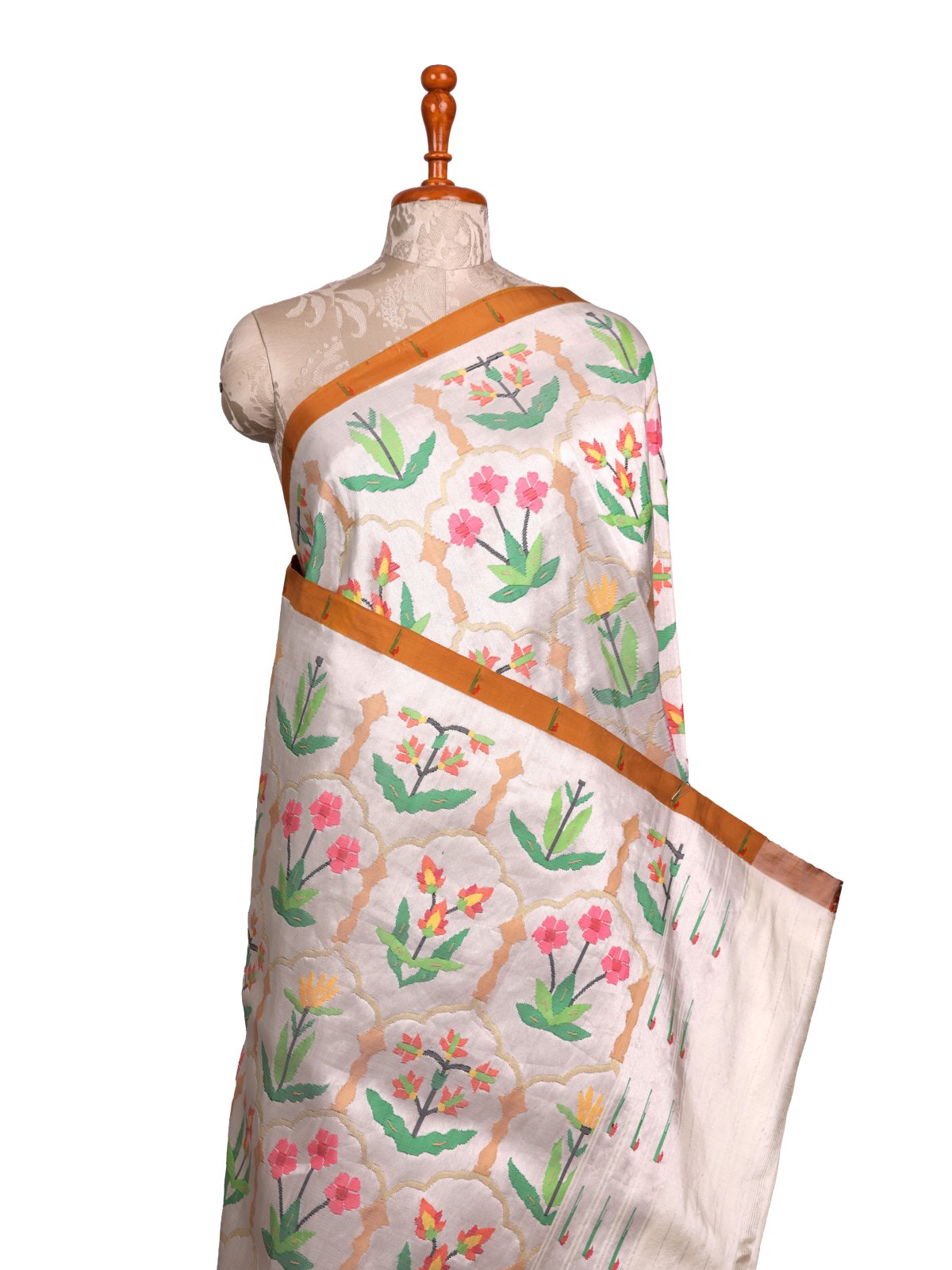 Silver Tissue Paithani Silk Saree