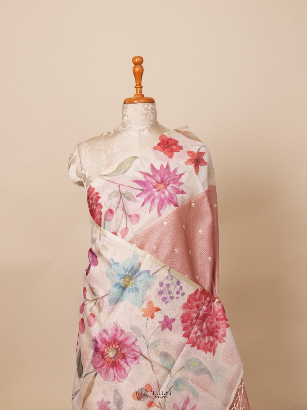 Dusty Pink Semi Kota Saree