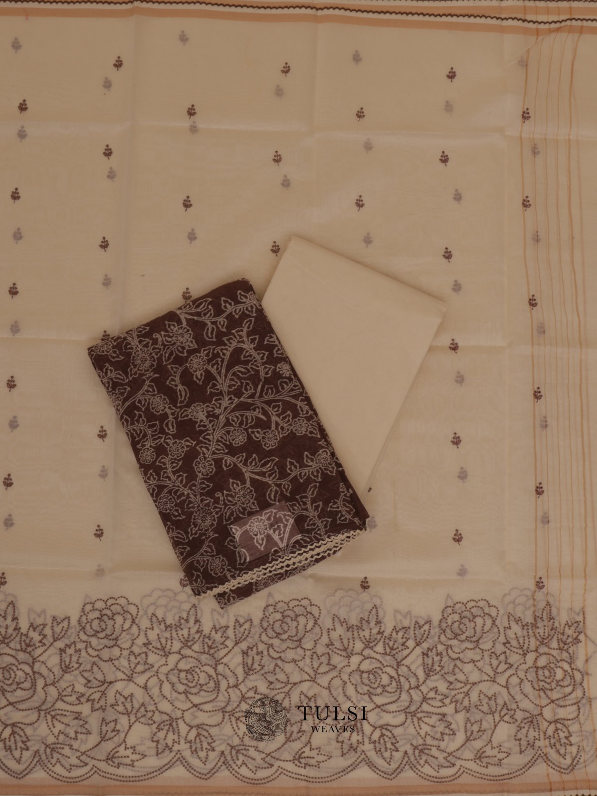 Brown Chanderi Salwar Material
