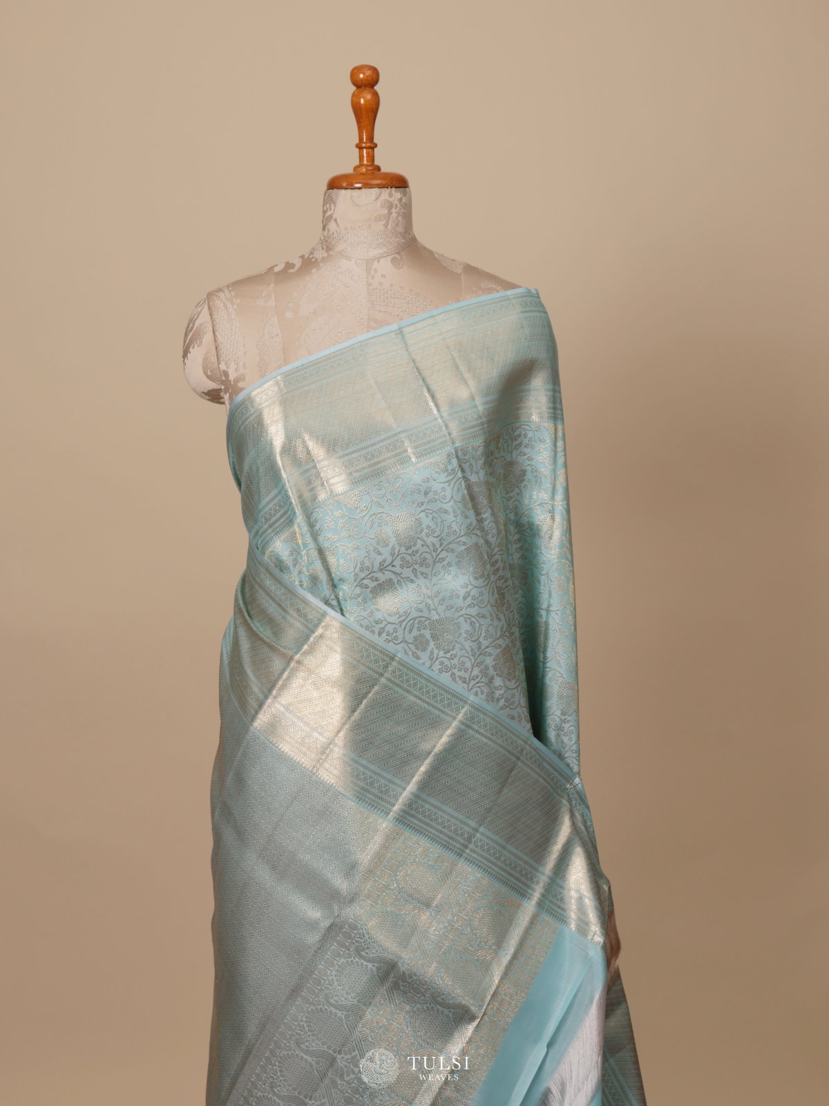 Light Blue Kanjeevaram Silk Saree