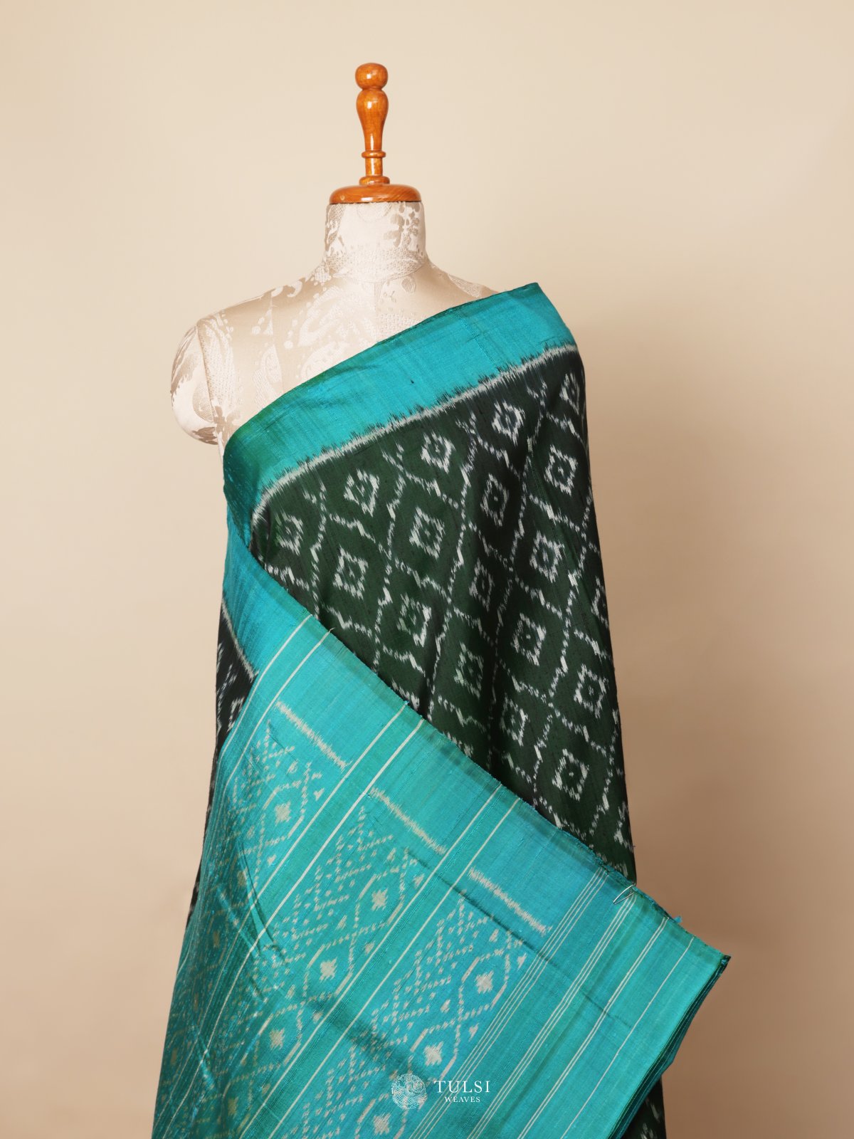 Green Patola Raw Silk Saree