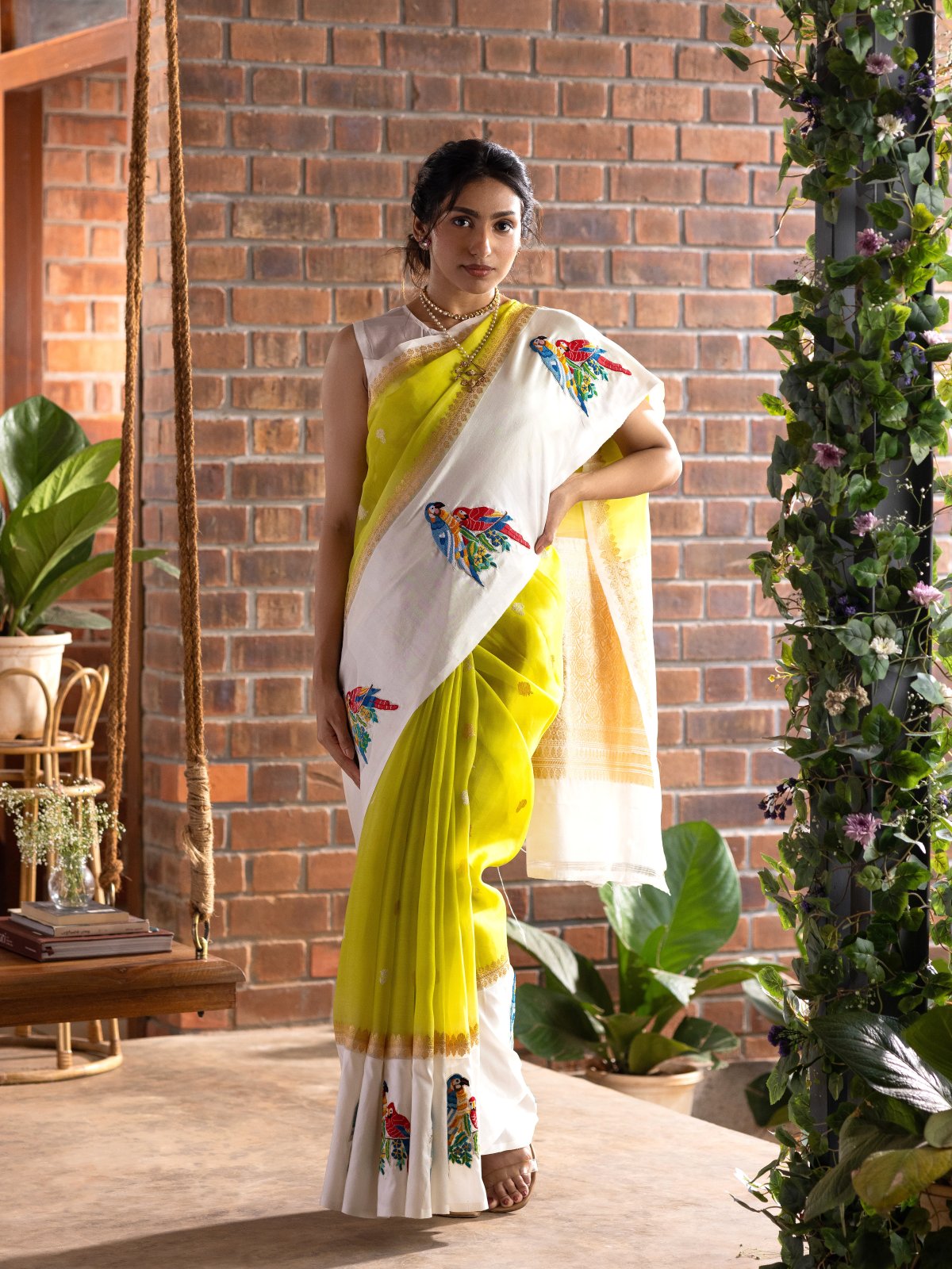 Green Banaras Organza Silk Saree