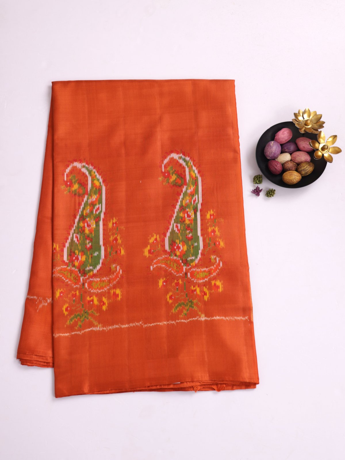 Orange Patola Silk Saree