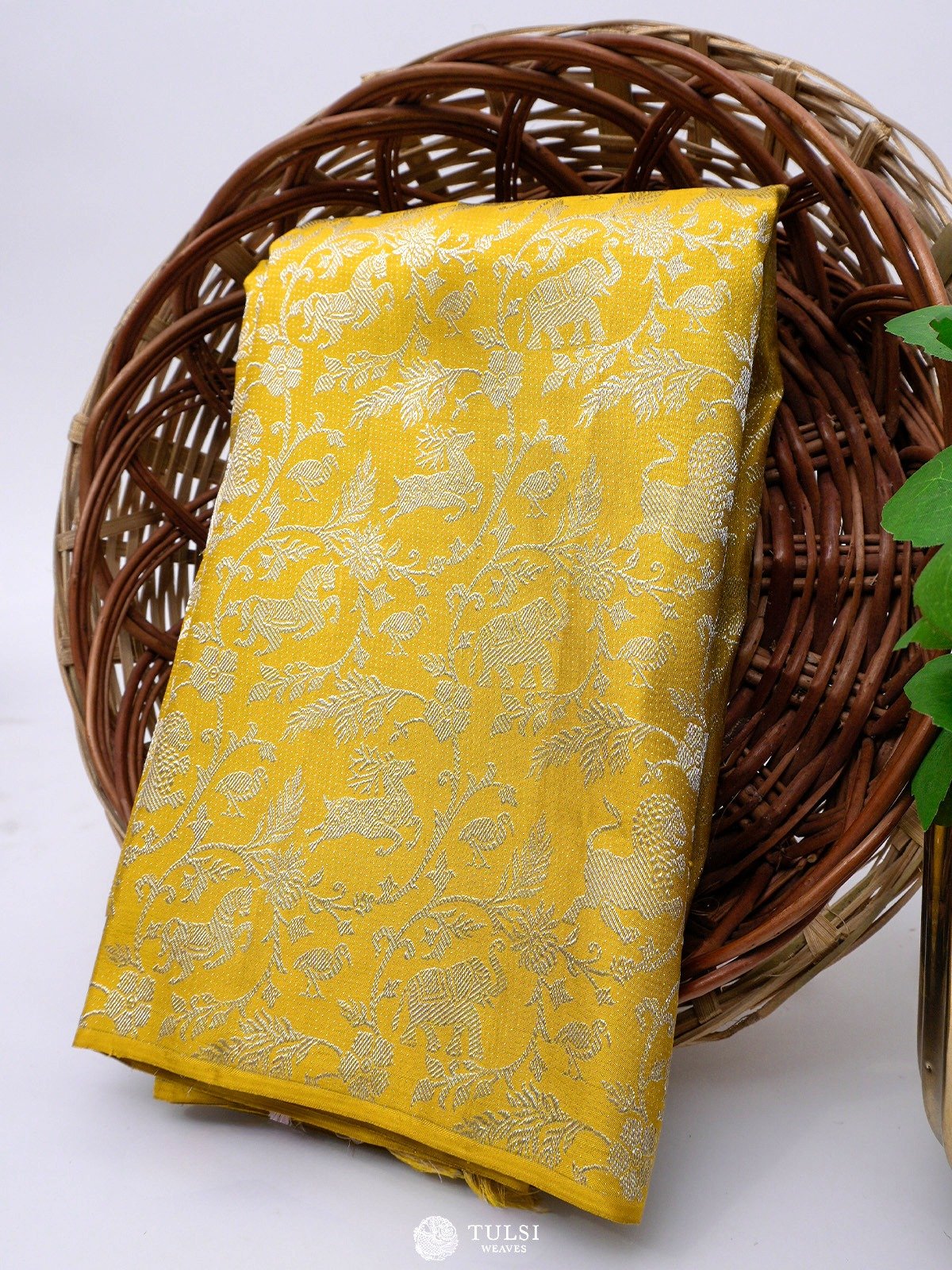 Yellow Vanasingaram Kanjeevaram Silk Saree