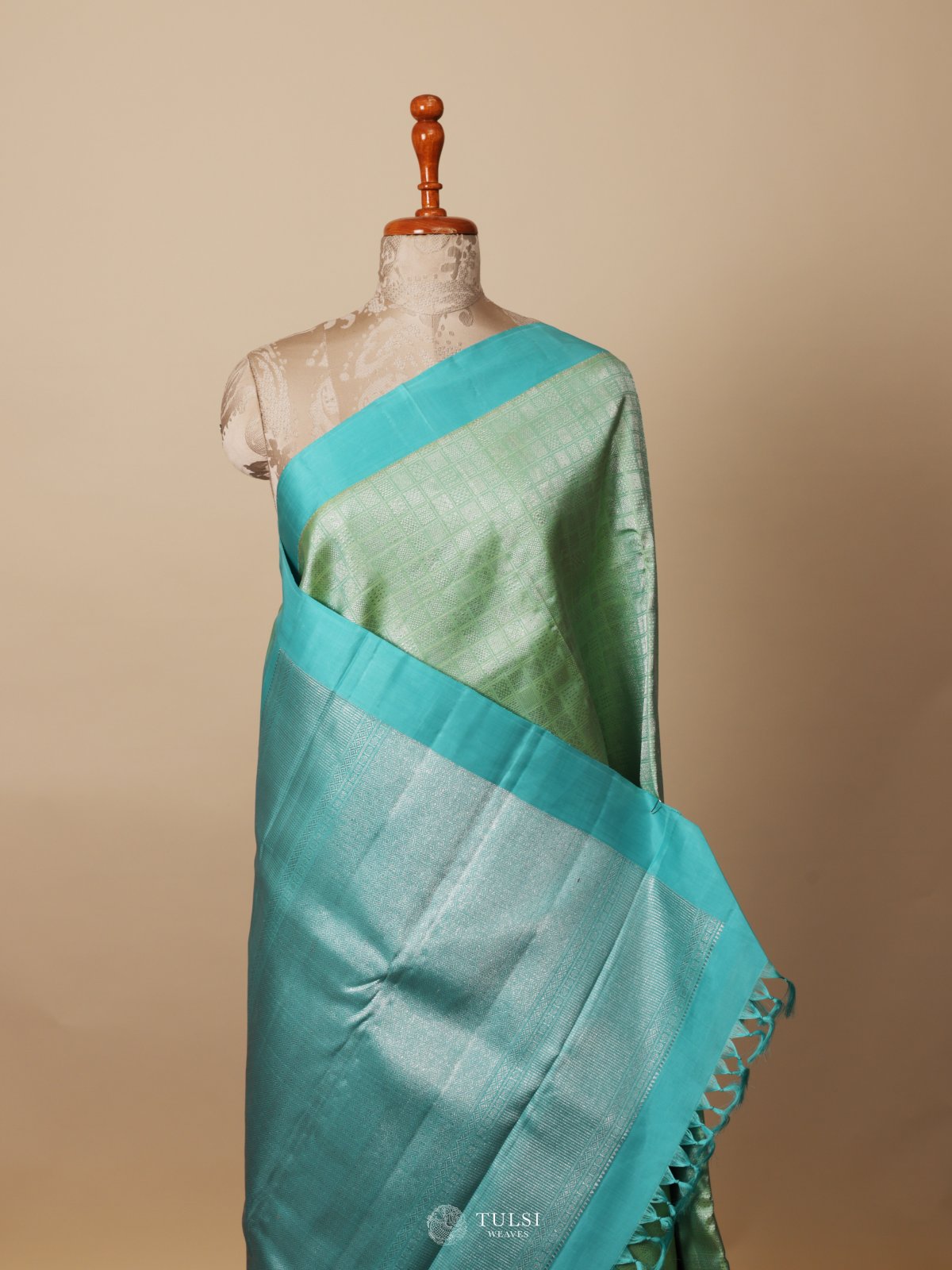 Sea Green Kanjeevaram Silk Saree