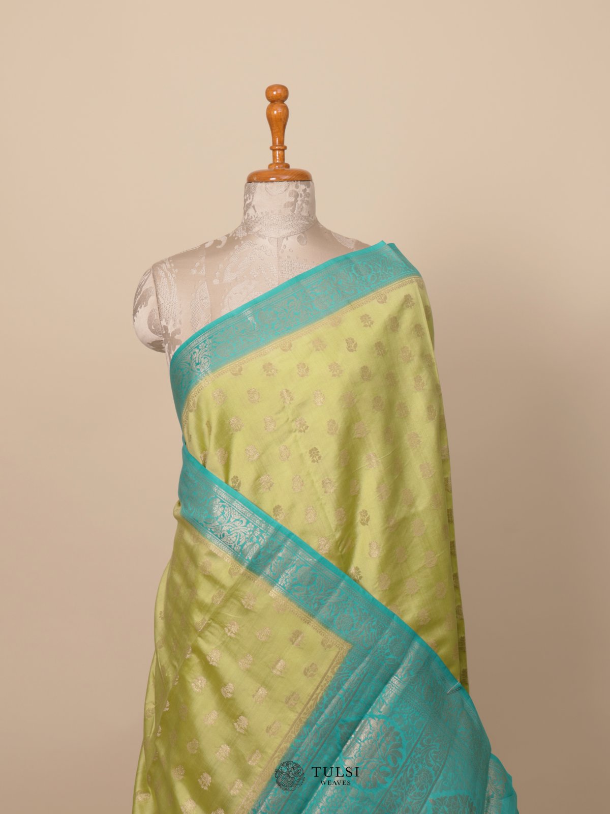 Lime Green Chaniya Silk Saree