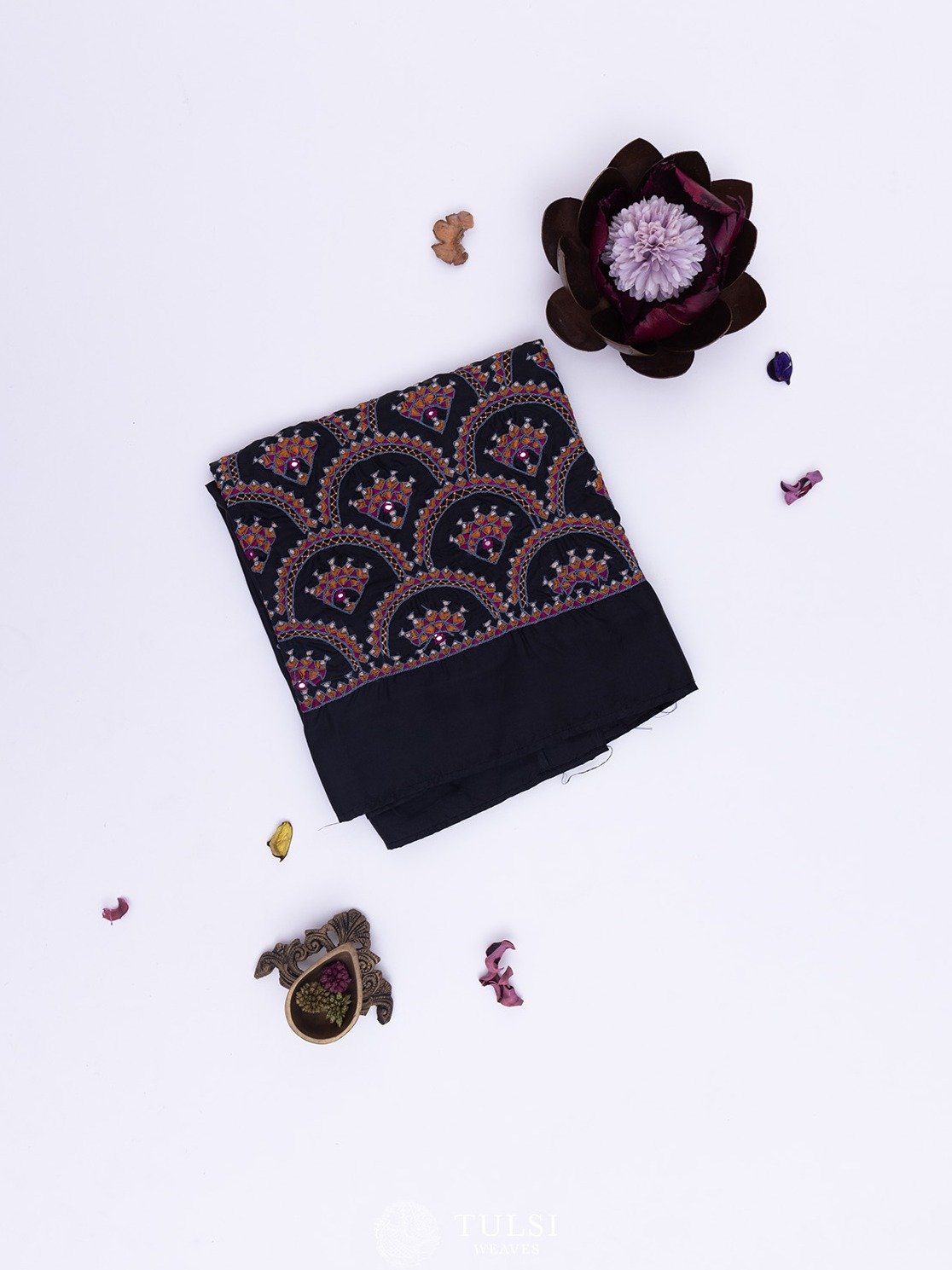 Black Kutch Embroidery Kanjeevaram Silk Blouse