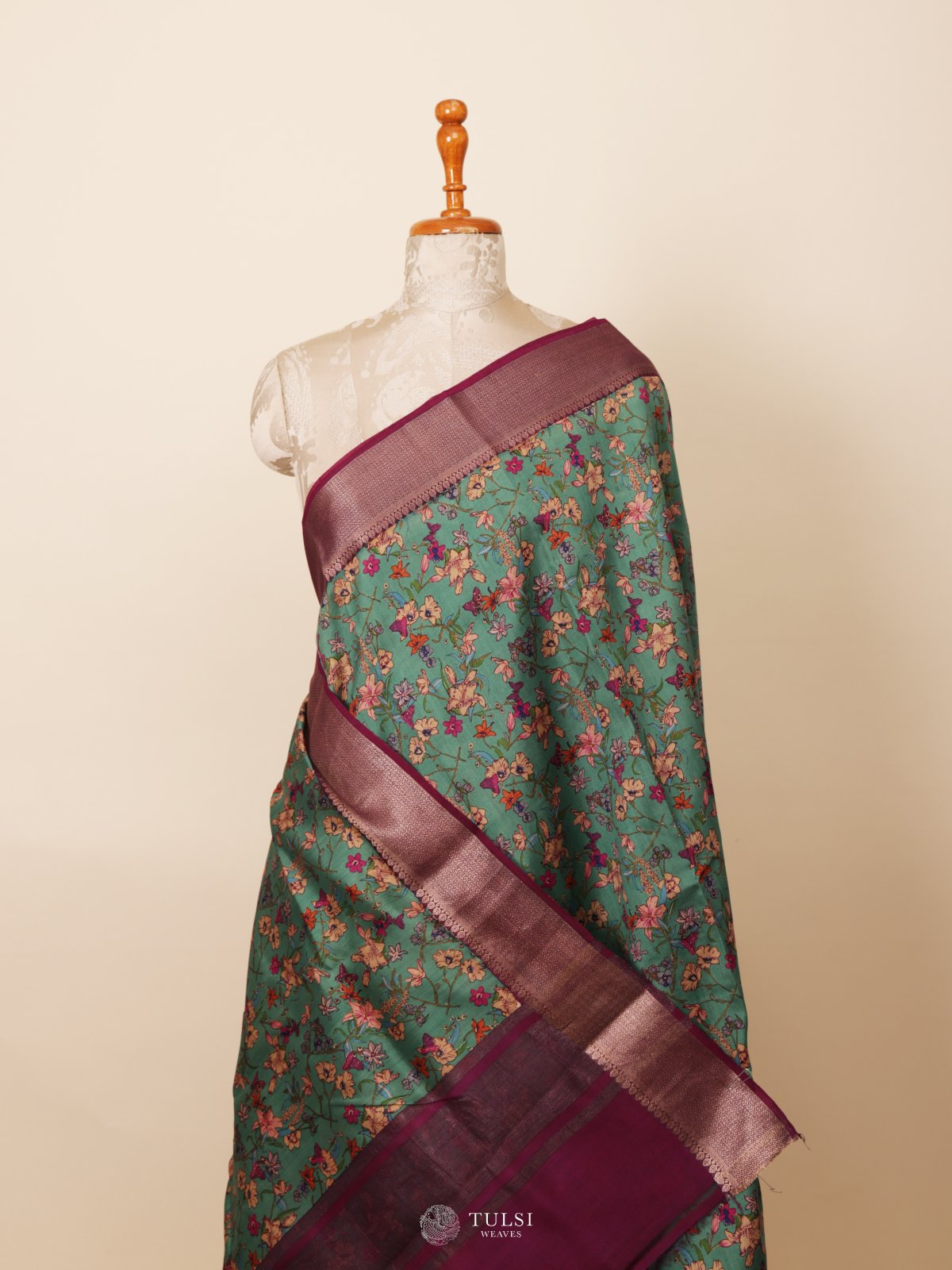 Dark Green Chaniya Silk Saree