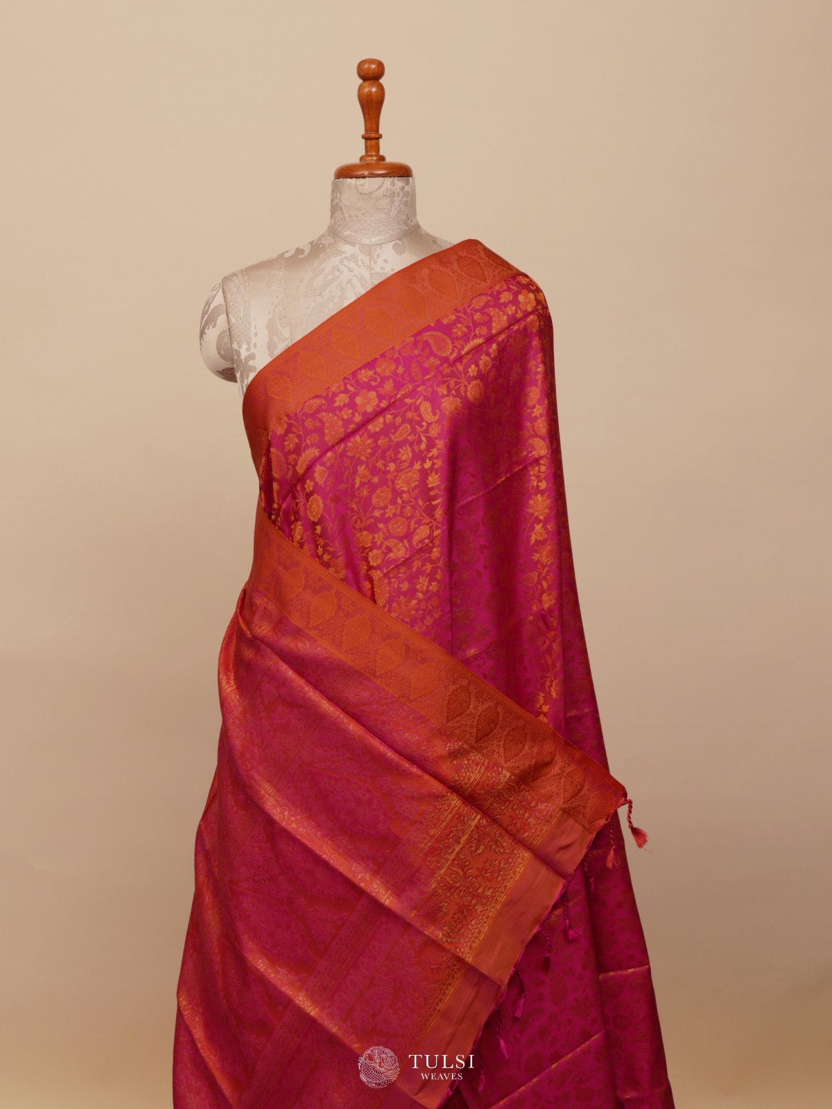 Pink Tanchoi Silk Saree